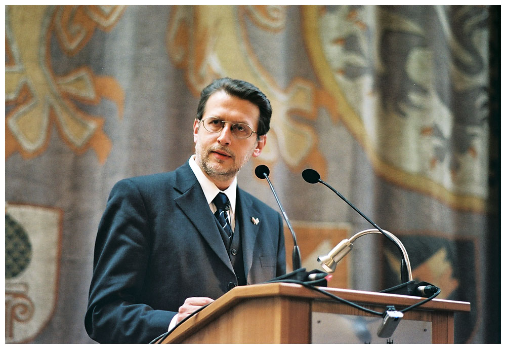 Harald Eckert, 1. Vorsitzender der Initiative 27. Januar, bei der Gedenkveranstaltung am 27.01.2007 im Senatssaal des Bayerischen Landtags