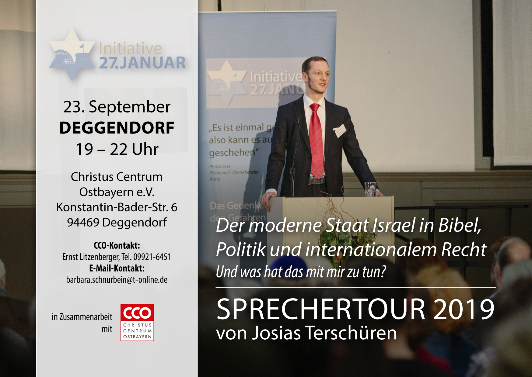 Sprechertour 2019 von Josias Terschüren | 23. September in Deggendorf