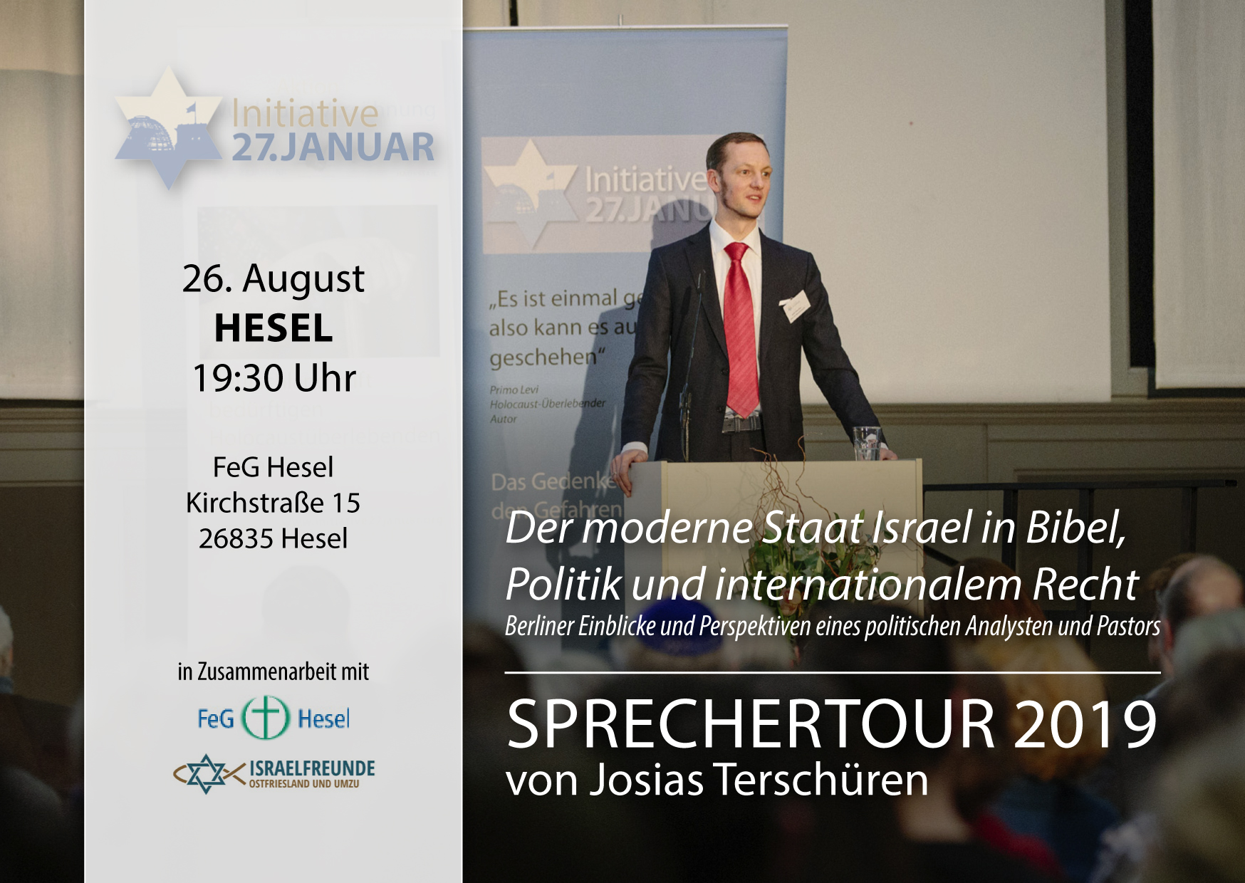 Sprechertour 2019 von Josias Terschüren | 26. August in Hesel